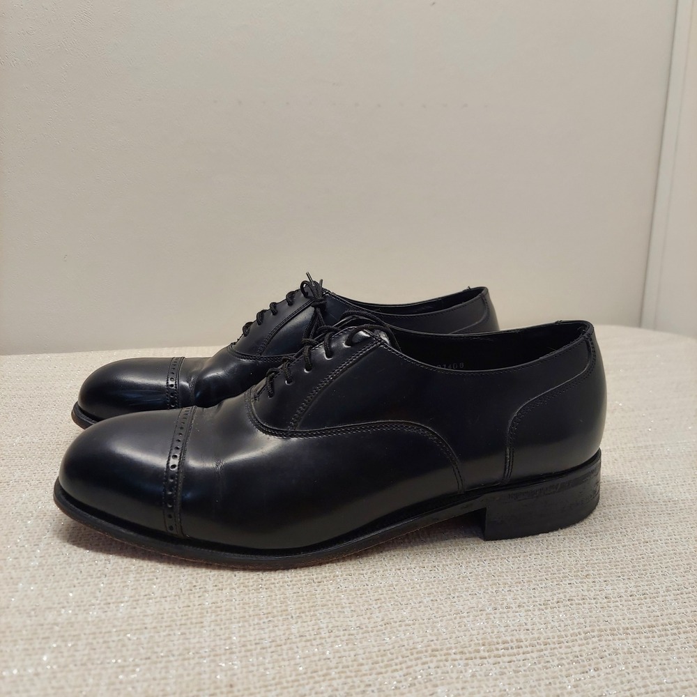 Florsheim Mens Lexington Cap Toe Oxford Black Leather Shoes 10.5 3E 17067-01